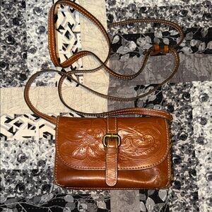 Patricia Nash Brown Leather Crossbody Bag